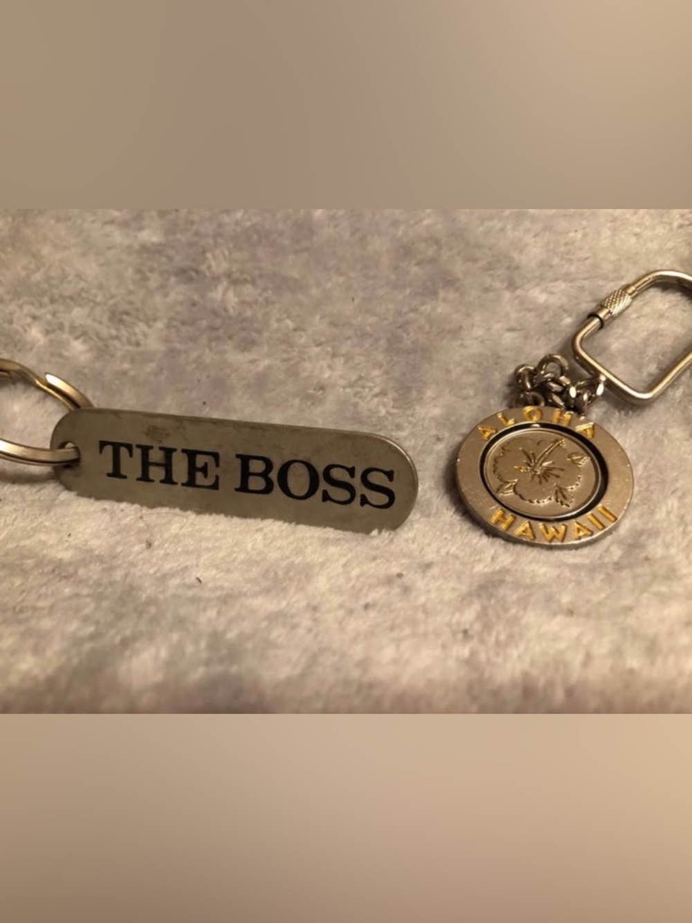 THE BOSS Gold-Tone Key Chain and Charm Key  Set